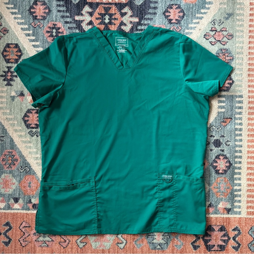 Cherokee Green Scrub Top